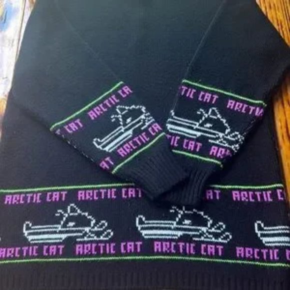 Vintage Arctic Cat Snowmobile Rare Sweater Shirt Pullover Sz L Vintage Rides - Picture 5 of 7